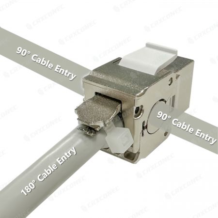 Cat6A STP RJ45 Keystone-jack med flera entréer och slutare